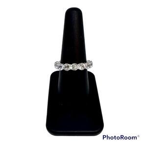 Diamonique x Amy Stran Clear Band Ring, Platinum Clad